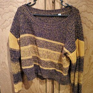 Color yellow with black Wide neck sweater Size medium
